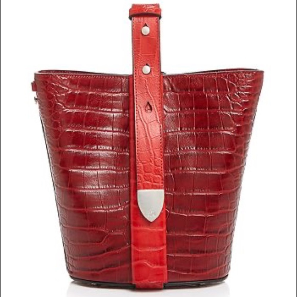 324 New York Anni Croc-Embossed Convertible Bucket Bag
